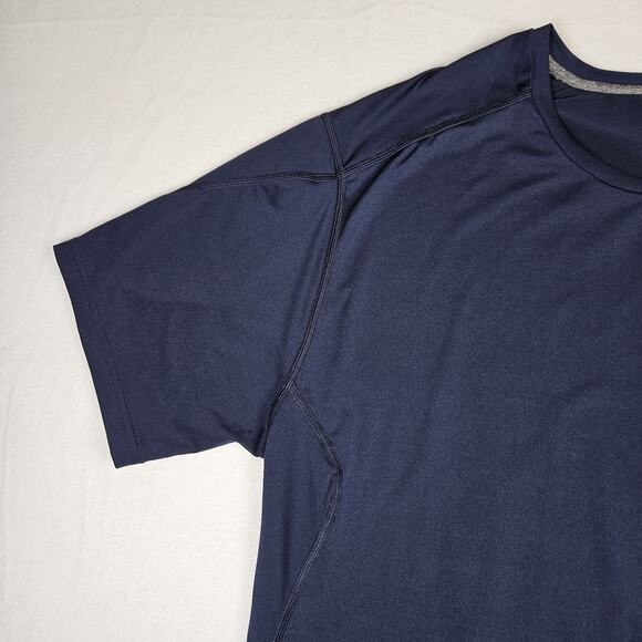 Adidas Climalite Techfit Compression Shirt Men 2XL Short Sleeve Navy Performance - Picture 4 of 11